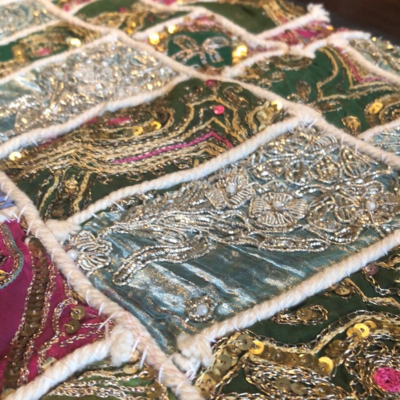 Vintage Hand Embroidered Zari Cushion Cover ♥️ - Picture 7 of 12